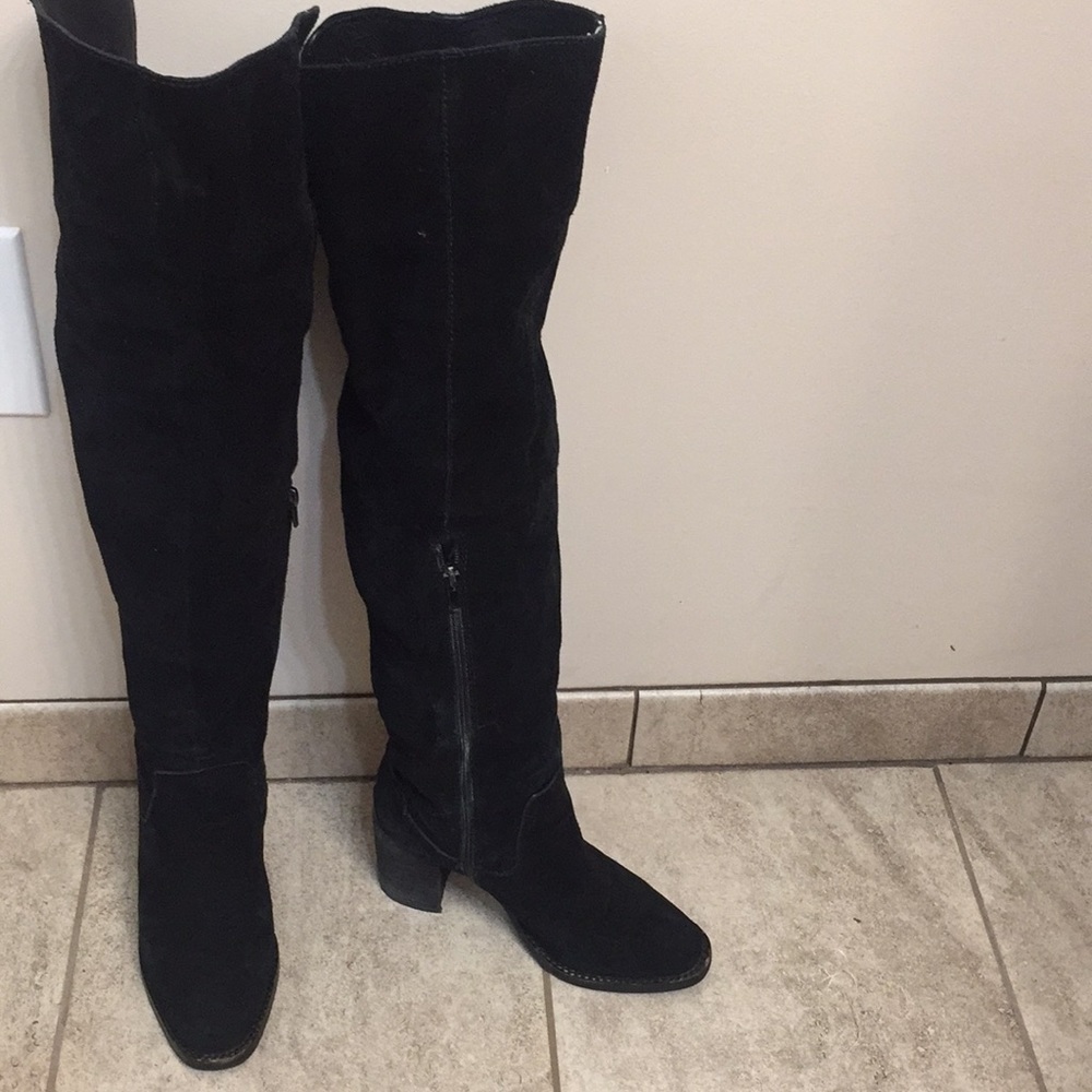 Black suede Jeffrey Campbell OTK boots size 37